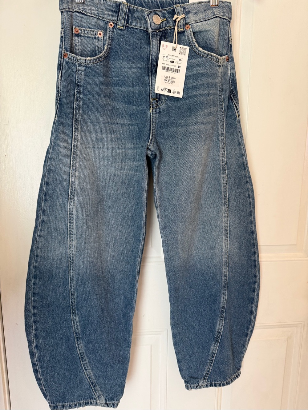 NWT Zara Barrel Leg Kids Jeans